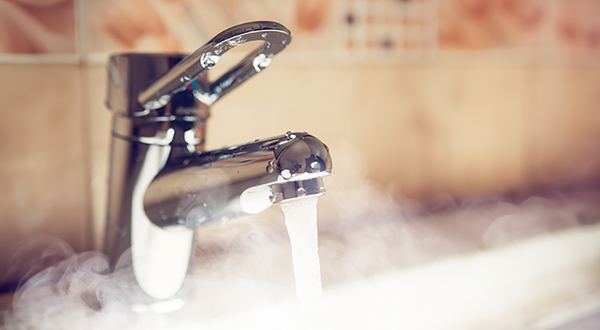Facuet with steam
