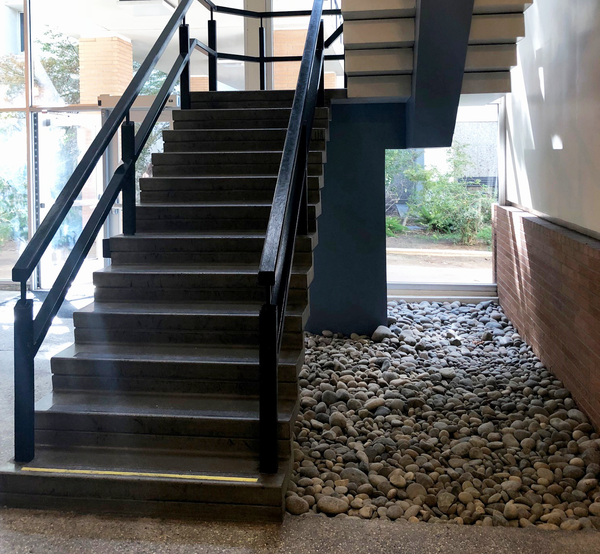 Facilities Services repainted the Sproul Hall stairwell 